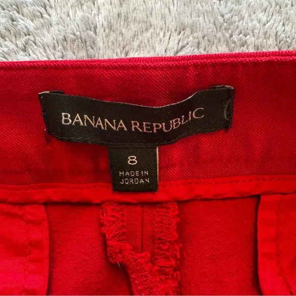 Banana Republic Red Flare Trousers Pants - Cotton Mix - Size 8 - Picture 3 of 13